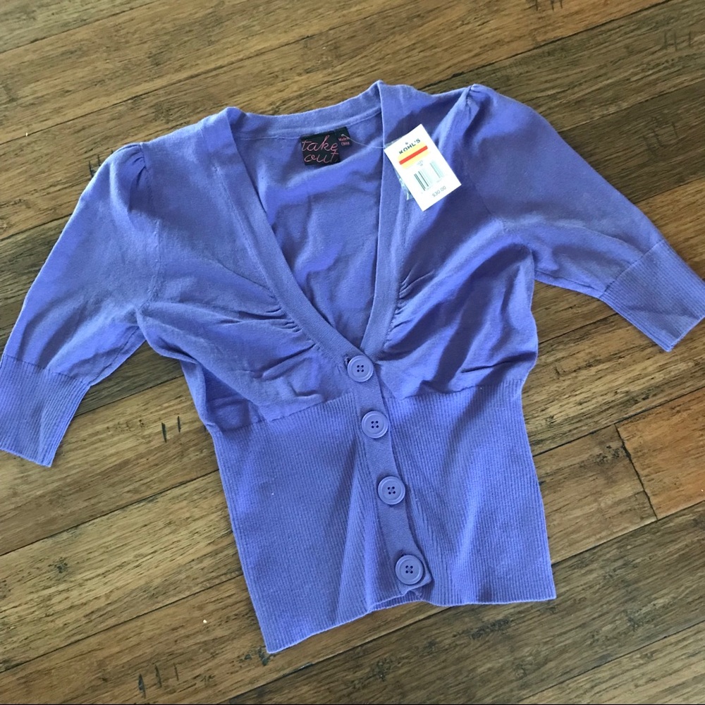 Short sleeve cardigan sweater
